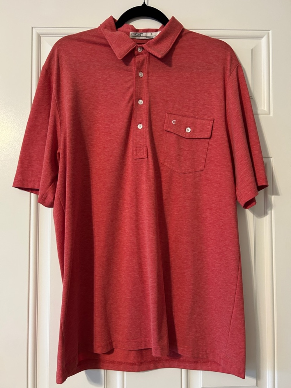 Criquet Heathered Red Men's Polo with Chest Pocket